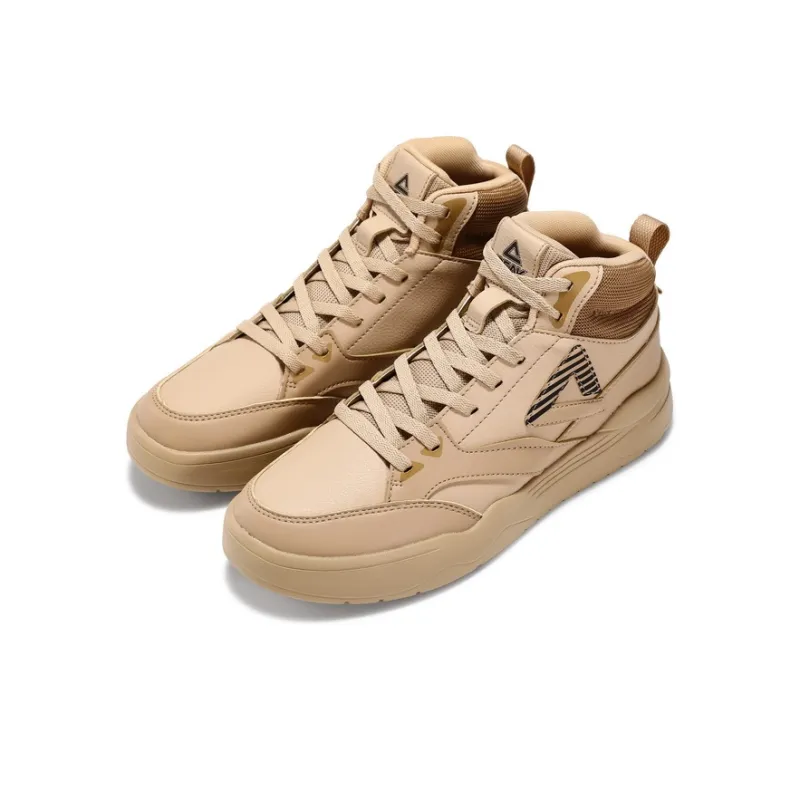 PEAK State Extremely Large Triangle 1.0 High-Top Skateboard Shoes Men's Sand Yellow-2