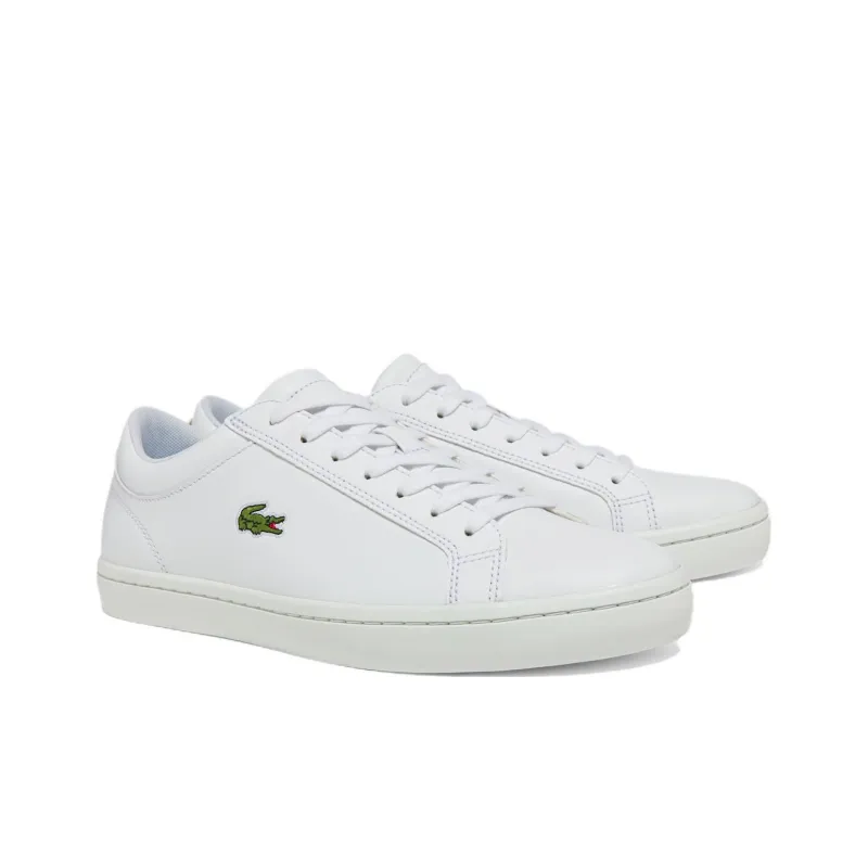 LACOSTE Low-Top Skateboard Shoes Men's White-1