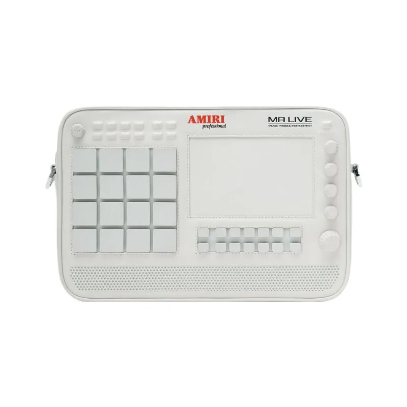 AMIRI Leather Drum Machine Bag Small Square Bag Shoulder Bag Crossbody Bag Regular Men's White-0