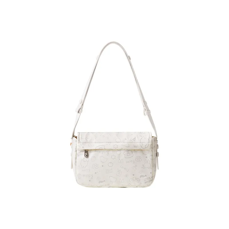 Miffy Waterproof Cloth Tote Bag Shopping Bag Shoulder Bag One Shoulder Crossbody Bag Medium Size Women's Khaki/Ecru-12