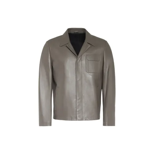 LIU·JO UOMO Leather Jackets Men Gray