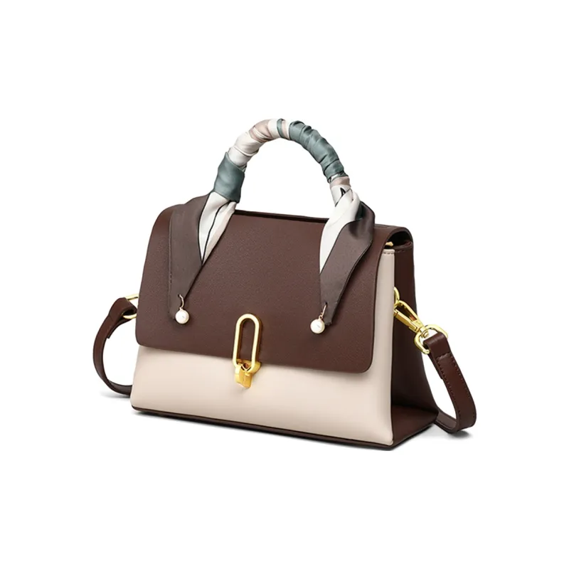 Kiss Kitty Synthetic Leather Shoulder Bag Crossbody Bag Handbag Women's Apricot & Coffee-0