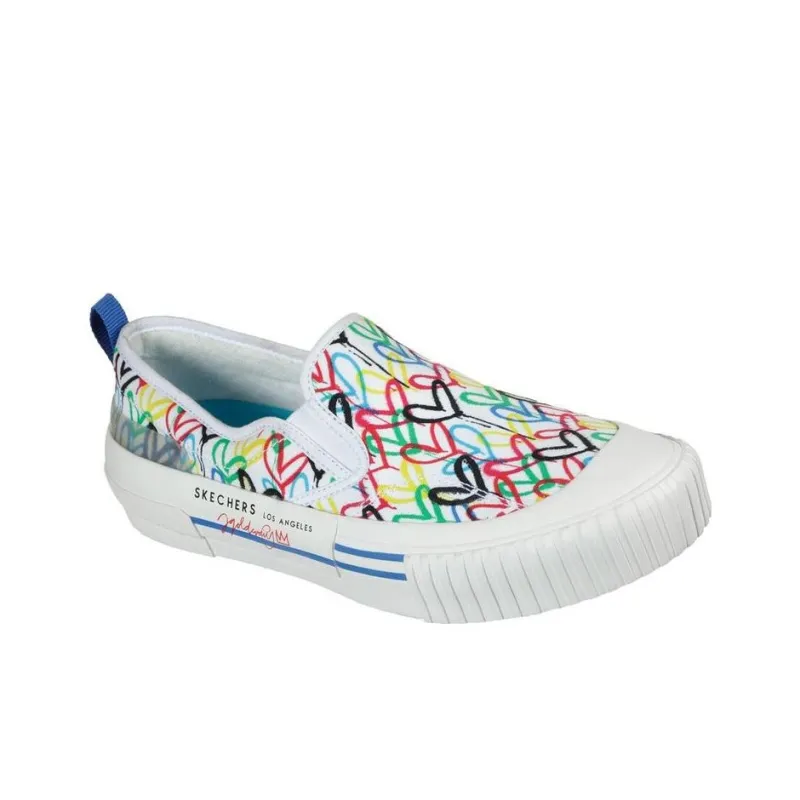 James Goldcrown x Skechers Anti Slip And Wear Resistant Lightweight Low Top Canvas Shoes Women's White Multicolor-2