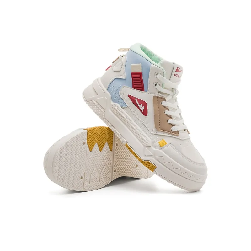Warrior High Top Skateboard Shoes Women's Beige Moon-2