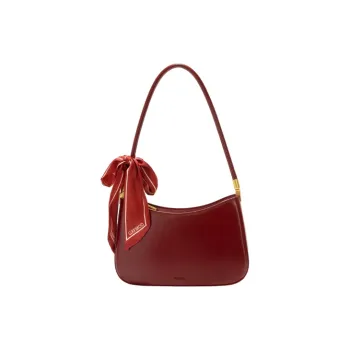GXFMOD Cow Leather Shoulder Bag Medium Size Women's Red