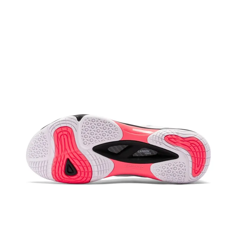 LiNing OP Abrasion Resistant Low Top Badminton Shoes Unisex White Pink Black-4