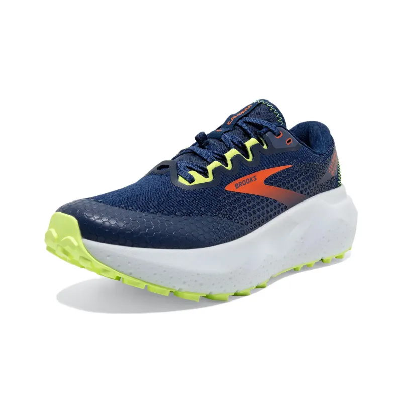 Brooks Caldera 6 Cushioning Lightweight Low Top Running Shoes Men's Blue White Orange-2