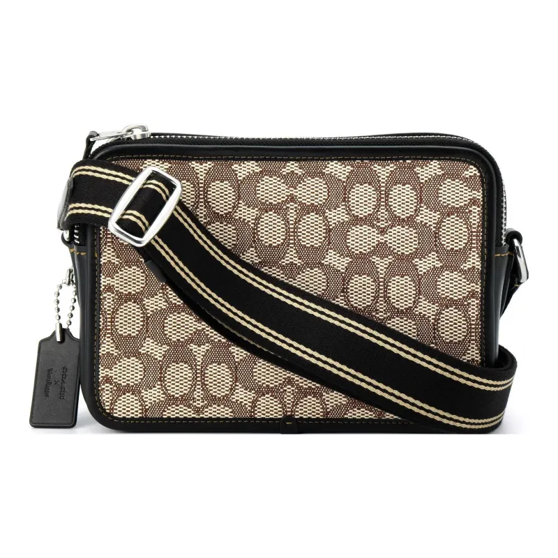 COACH Cow Leather Camera Bag, Shoulder Bag Unisex Khaki-3