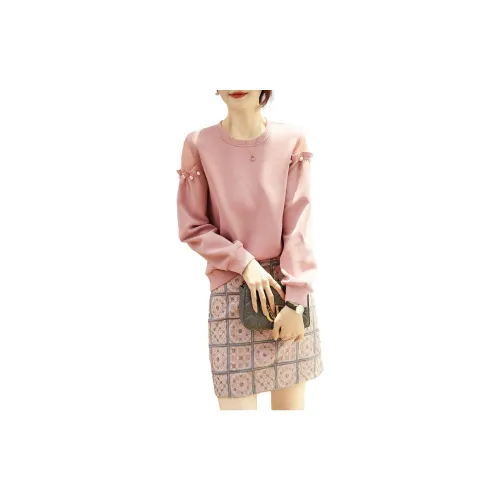 Dme Two Piece Skirt Sets Women's Leather Pink