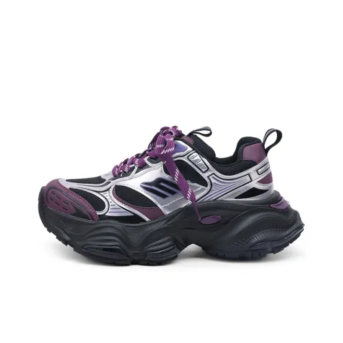 Mr.shang Chunky Sneakers Women's Low-Top Purple