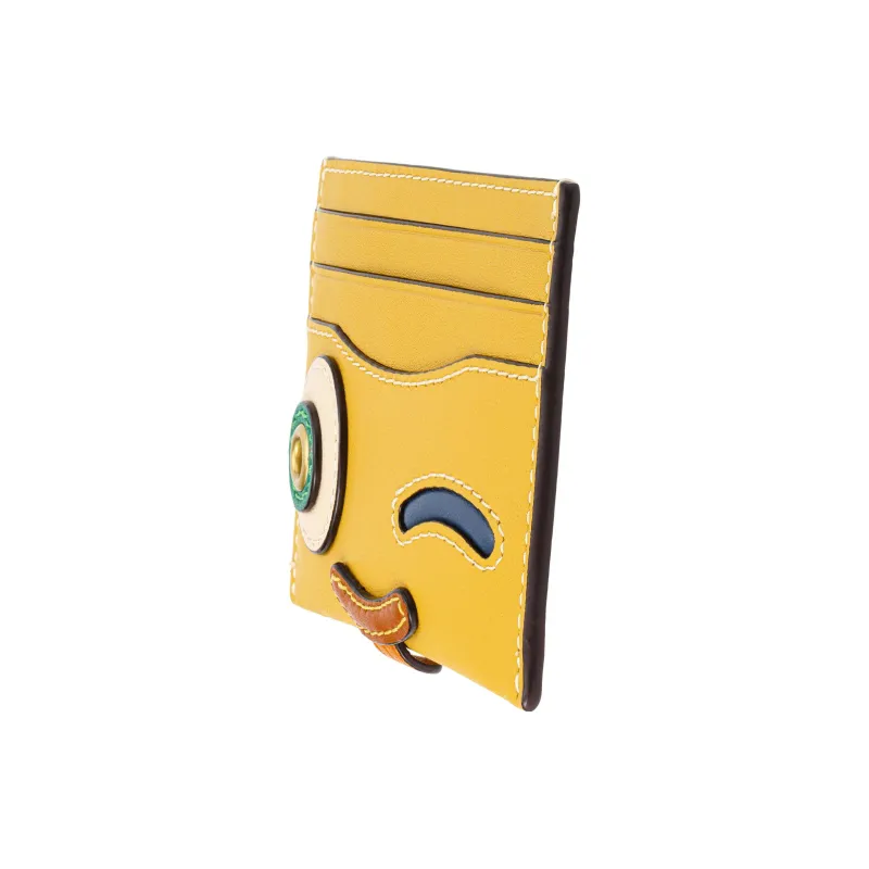 COACH Card Case Cow Leather Coin Purse, Card Holder Mini Women's Canary Yellow-1
