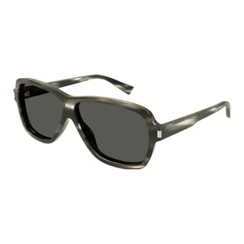 SAINT LAURENT Acetate Irregular Shape Sunglasses Men's Black