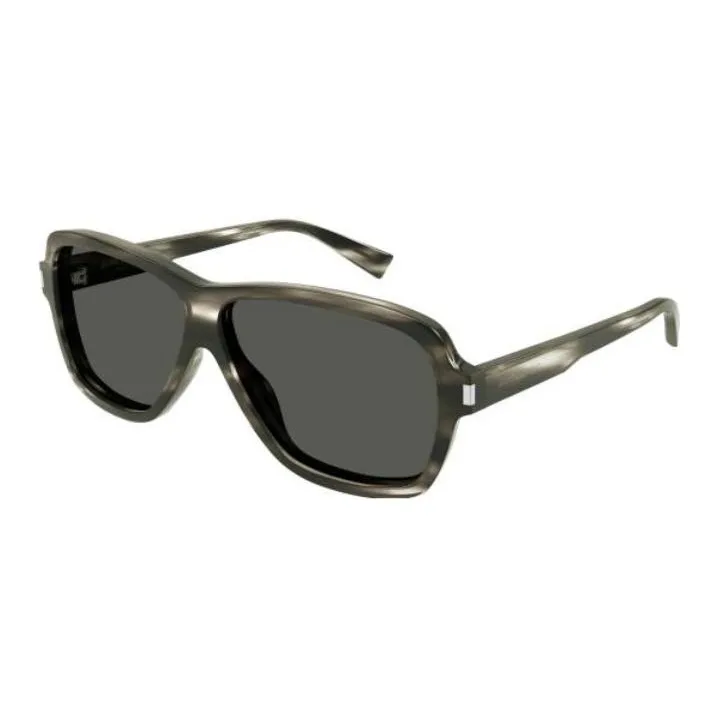 SAINT LAURENT Acetate Irregular Shape Sunglasses Men's Black-0