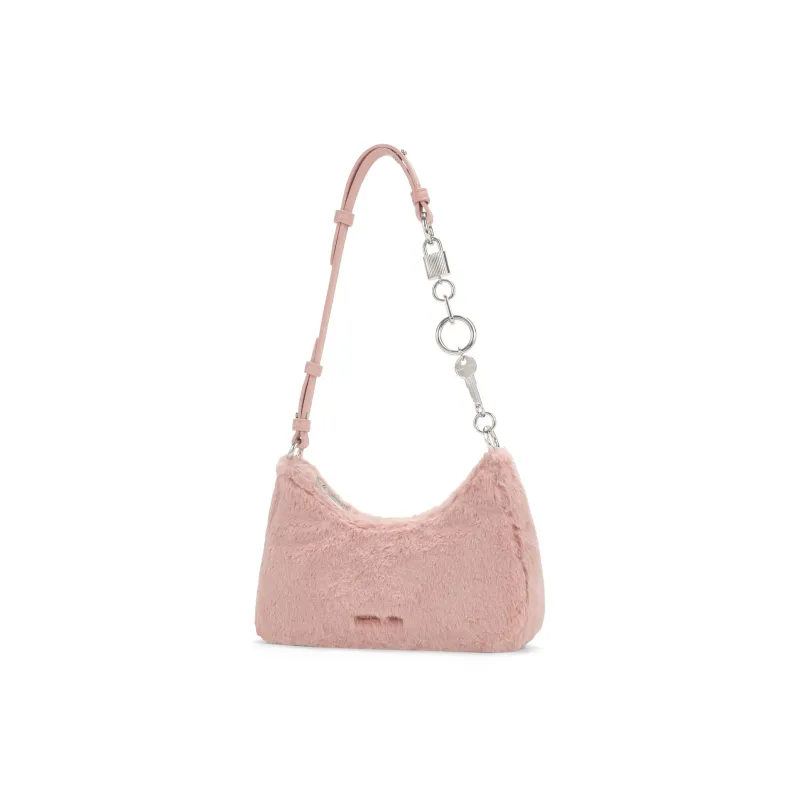 CHARLES&KEITH PU Portable Shoulder Bag Crossbody Bag Small Size Women's Pink Pink/Camel Camel-1