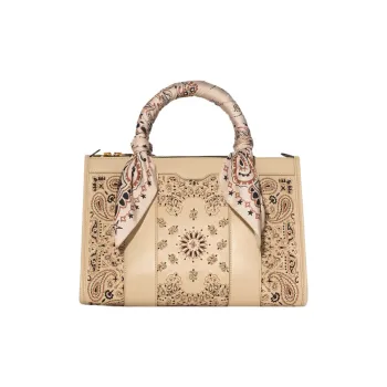 AMIRI Cotton And Polyurethane Tote Bag Shopping Bag Shoulder Bag Crossbody Bag Handbag Mini Women's Light Khaki