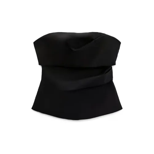 ZARA Trf Strapless Tops Women's Black