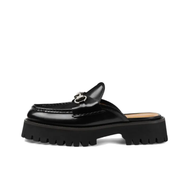 GUCCI Horsebit Leather Loafer Mules-0