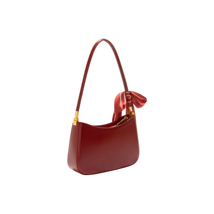 GXFMOD Cow Leather Shoulder Bag Medium Size Women's Red-4