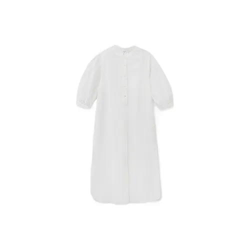 JUSLIN Short-Sleeved Dresses Women's Versatile White