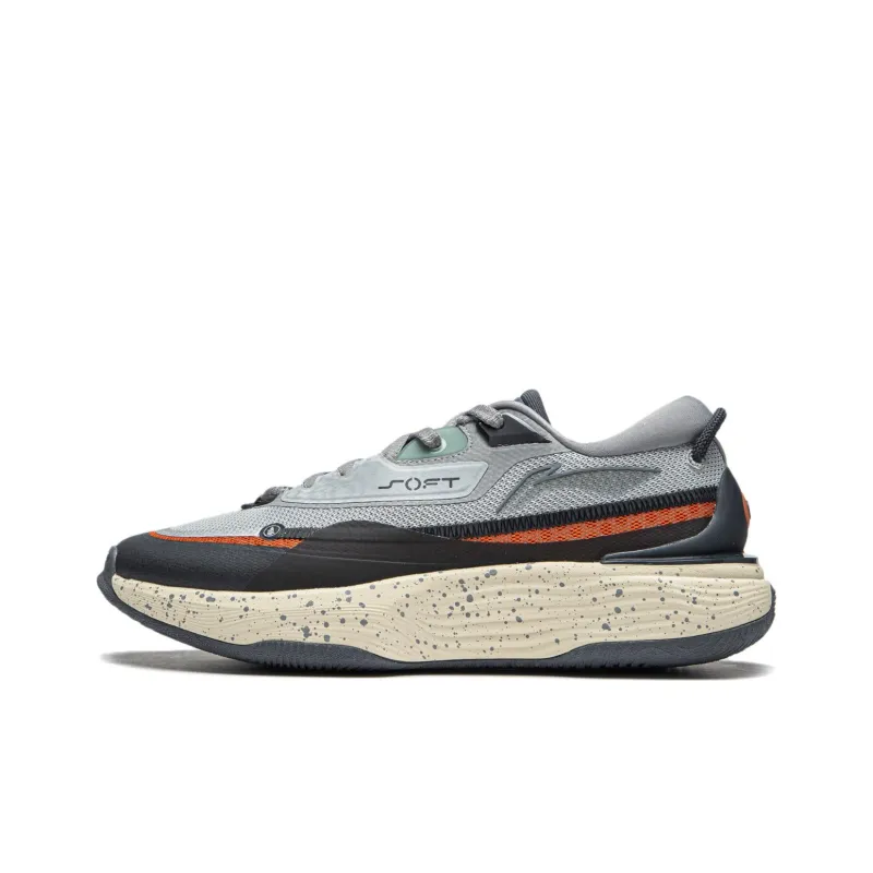 LINING Soft Warm Fleece Sneakers 'Grey Orange'-0