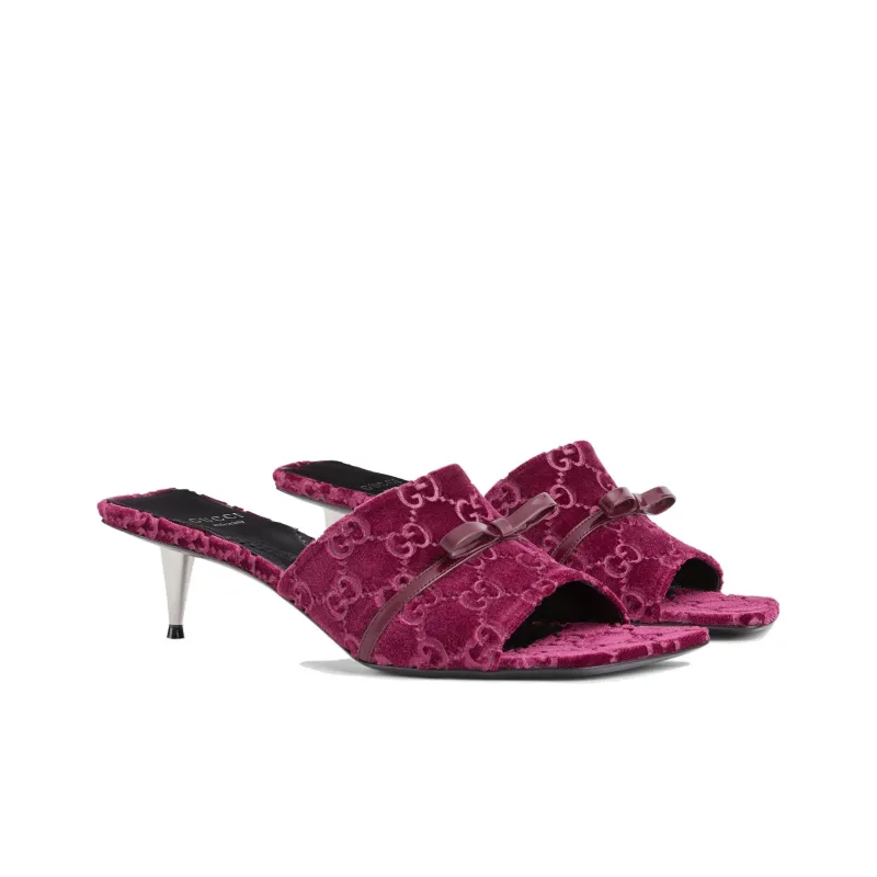 GUCCI Slide Slippers Women's Burgundy-2