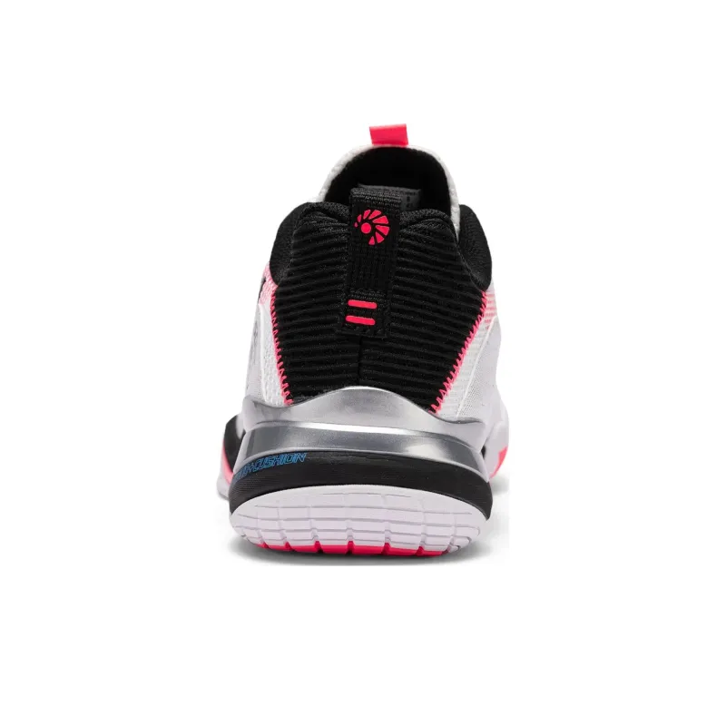 LiNing OP Abrasion Resistant Low Top Badminton Shoes Unisex White Pink Black-3