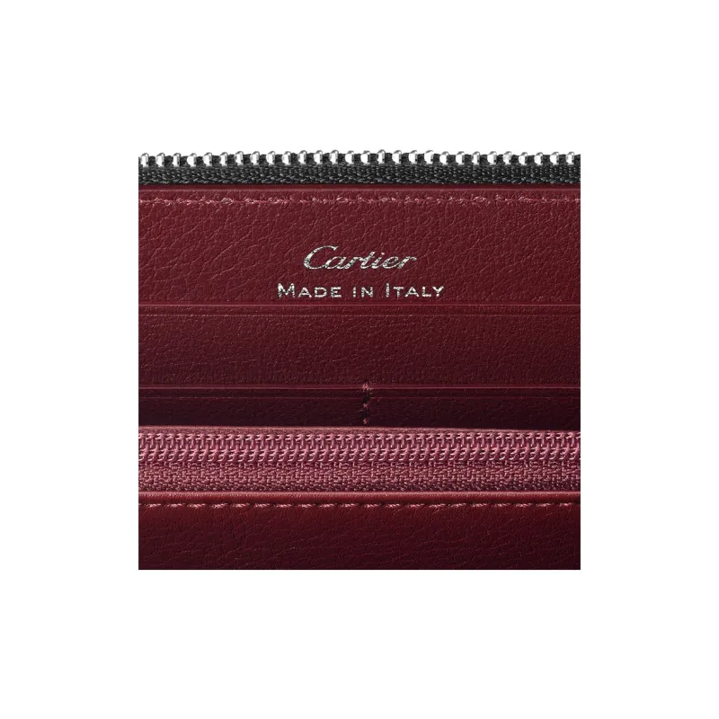CARTIER Cow Leather Leather Clip Wallet Card Holder Men's Black-2