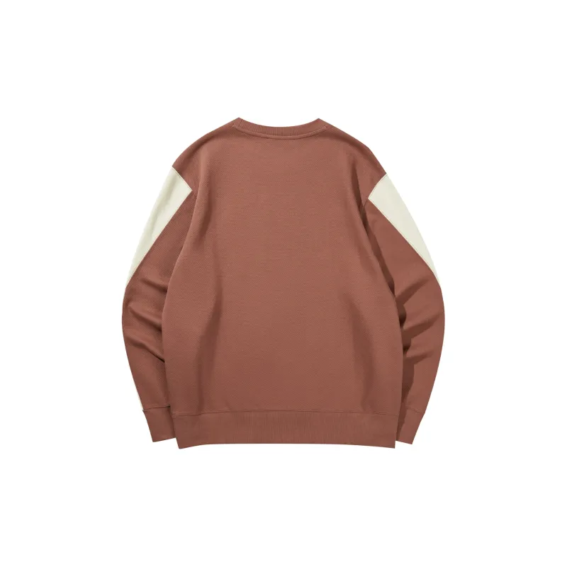 HLA Crew Neck Loose Fit Color Blocking Patchwork Sweatshirt Men's-8