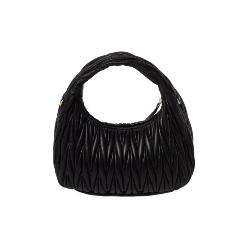 MIU MIU Wander Series Soft Sheep Leather Hobo Bag Shoulder Bag Crossbody Bag Handbag Regular Women's Black-2