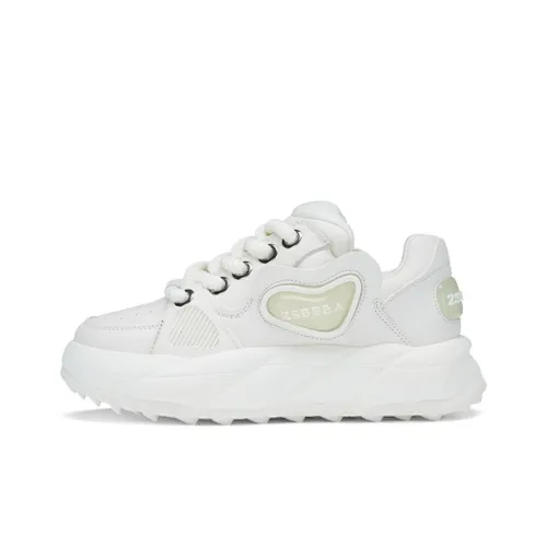 ZSBELLA Skateboard Shoes Men Low-Top Off White