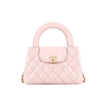 CHANEL Calfskin Crossbody One Shoulder Handbag Mini Women's Light Pink