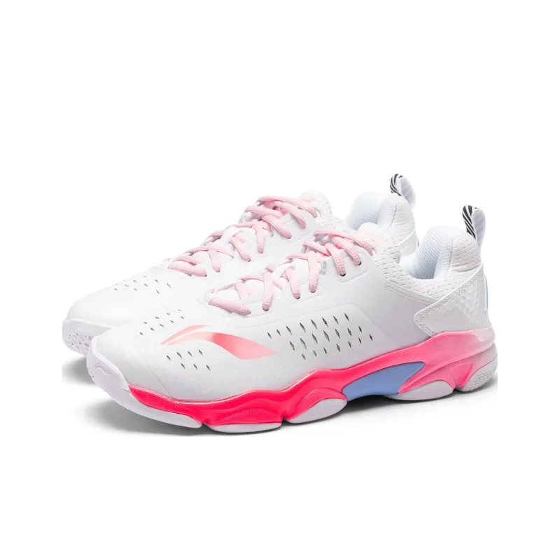 LiNing Badminton Series Low-Top Training Shoes Unisex White Pink-1