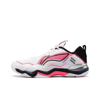 LiNing OP Abrasion Resistant Low Top Badminton Shoes Unisex White Pink Black