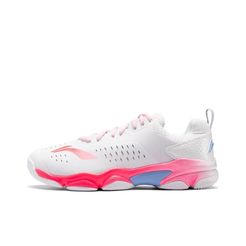 LiNing Badminton Series Low-Top Training Shoes Unisex White Pink-0