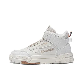 Warrior Thickened And Fleece Lined Cotton Blend Warm High Top Skateboard Shoes Men's Beige