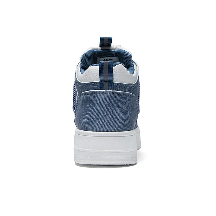 Warrior Wear resistant And Lightweight High Top Skateboard Shoes Unisex Beige Blue-2