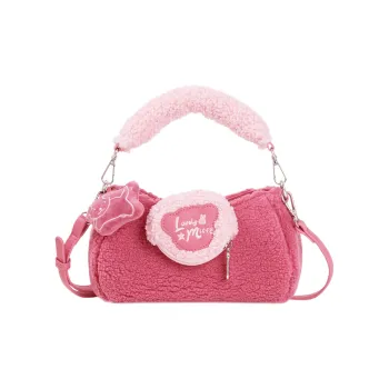 Miffy Faux Lambswool Shoulder Bags Handbags Women's Pink/White
