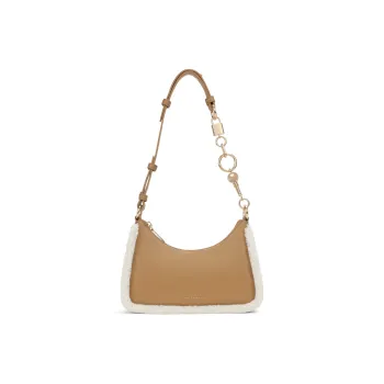 CHARLES&KEITH PU Portable Shoulder Bag Crossbody Bag Small Size Women's Pink Pink/Camel Camel