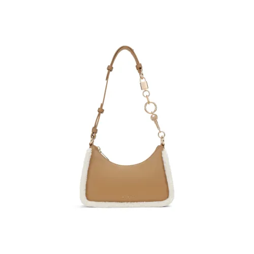 CHARLES&KEITH PU Portable Shoulder Bag Crossbody Bag Small Size Women's Pink Pink/Camel Camel