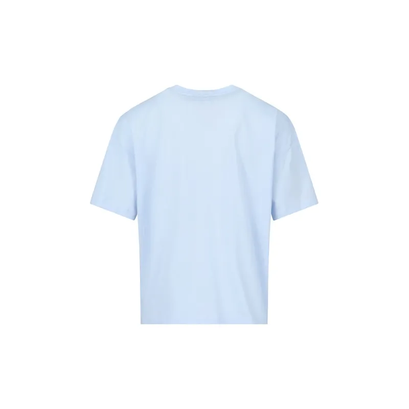 EMPORIO ARMANI SS23 Drop Shoulder Sleeve T Shirt Women's Light Blue-1