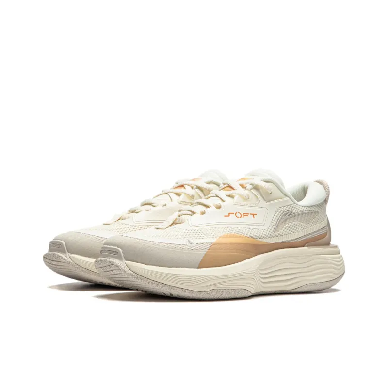 LiNing SOFT WARM Cushioning Wear Resistant Low Top Casual Shoes Women's Vanilla White-2