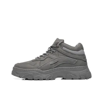 Warrior Slip Resistant Height Increasing High Top Chunky Sneakers Men's Gray