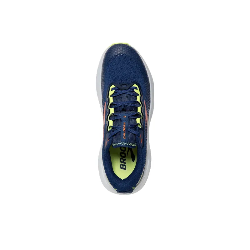Brooks Caldera 6 Cushioning Lightweight Low Top Running Shoes Men's Blue White Orange-4