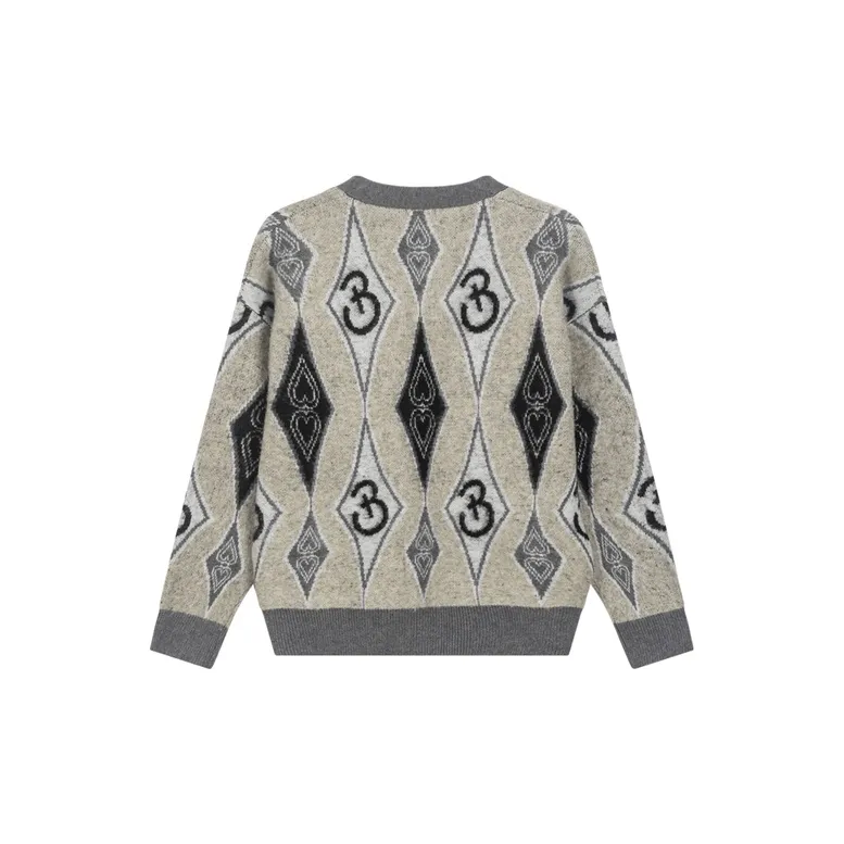 Bosieagender Knitwear Unisex Heather Gray Pink-1