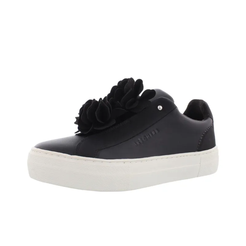 Skechers Alba Anti Slip Wear Resistant Low Top Skateboard Shoes Women's Black White-0