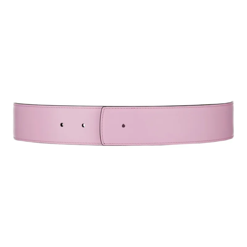 FERRAGAMO Double-Sided Two-Tone Logo Embossed Pattern Cow Leather Leather Belts Men's Light Purple Width: 3.8CM-1