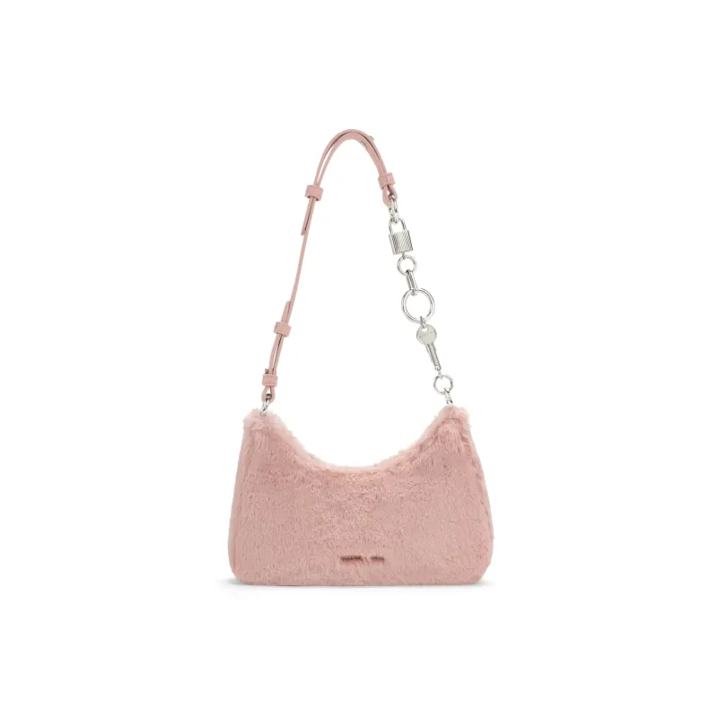CHARLES&KEITH PU Portable Shoulder Bag Crossbody Bag Small Size Women's Pink Pink/Camel Camel-0