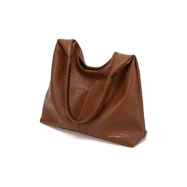 Simvay Clos PU One Shoulder Tote Tote Bag Shopping Bag Shoulder Bag Large Size Women's Ecru/Black/Coffee Brown-16