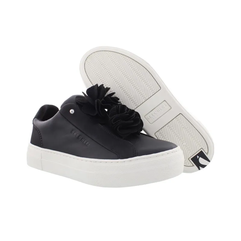 Skechers Alba Anti Slip Wear Resistant Low Top Skateboard Shoes Women's Black White-3