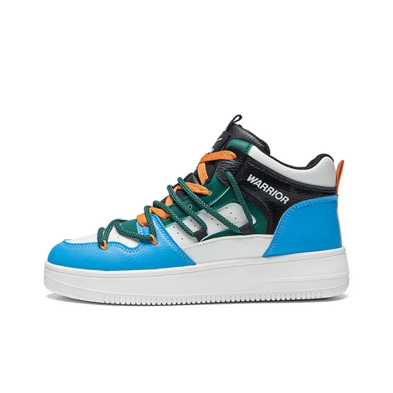 Warrior Wear resistant And Lightweight High Top Skateboard Shoes Men's Blue Orange-0
